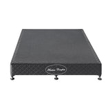 Mattress Base Ensemble King Size Solid Wooden Slat in Black with Removable Cover - Front View