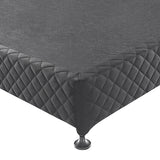 Mattress Base Ensemble King Size Solid Wooden Slat in Charcoal with Removable Cover - Front View