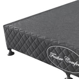 Mattress Base Ensemble King Size Solid Wooden Slat in Charcoal with Removable Cover - Side View