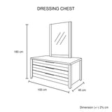 4 Pieces Bedroom Suite Natural Wood Like MDF Structure Queen Size Oak Colour Bed, Bedside Table & Dr