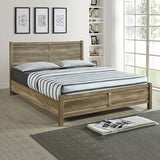 4 Pieces Bedroom Suite Natural Wood Like MDF Structure Queen Size Oak Colour Bed, Bedside Table & Tallboy - Side View