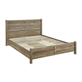 4 Pieces Bedroom Suite Natural Wood Like MDF Structure Queen Size Oak Colour Bed, Bedside Table & Tallboy - Top-Down View