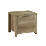 4 Pieces Bedroom Suite Natural Wood Like MDF Structure Queen Size Oak Colour Bed, Bedside Table & Tallboy - 45-Degree Angle