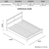 4 Pieces Bedroom Suite Natural Wood Like MDF Structure Queen Size Oak Colour Bed, Bedside Table & Tallboy - Extra Image
