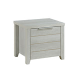 4 Pieces Bedroom Suite Natural Wood Like MDF Structure Queen Size White Ash Colour Bed, Bedside Table & Tallboy - 45-Degree Angle