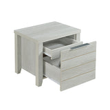 4 Pieces Bedroom Suite Natural Wood Like MDF Structure Queen Size White Ash Colour Bed, Bedside Table & Tallboy - Rear View