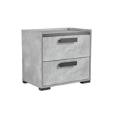 Queen 4 Pcs Bedroom Suite with Dresser Fabric Upholstery MDF Combination of Black & Cement Colour - Top-Down View