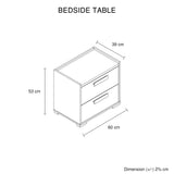Queen 4 Pcs Bedroom Suite with Dresser Fabric Upholstery MDF Combination of Black & Cement Colour - Close-Up Angle