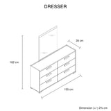 Queen 4 Pcs Bedroom Suite with Dresser Fabric Upholstery MDF Combination of Black & Cement Colour - Low Angle