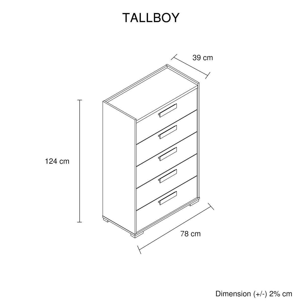 Queen 4 Pcs Bedroom Suite with Tallboy Fabric Upholstery MDF Combination of Black & Cement Colour