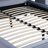 Estella Queen Fabric 4pc Bedroom Suite With Linear Division & Button Studding Headboard - 45-Degree Angle