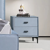 Estella Queen Fabric 4pc Bedroom Suite With Linear Division & Button Studding Headboard - Rear View