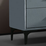 Estella Queen Fabric 4pc Bedroom Suite With Linear Division & Button Studding Headboard