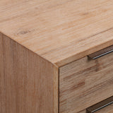 4 Pieces Bedroom Suite made in Solid Wood Acacia Veneered King Size Oak Colour 1X Bed, 2X Bedside Table & 1X Tallboy - Rear View