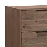 4 Pieces Bedroom Suite made in Solid Wood Acacia Veneered King Size Oak Colour 1X Bed, 2X Bedside Table & 1X Tallboy - Extra Image