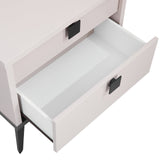 Queen 4 Pcs Bedroom Suite with Dresser Fabric Upholstery MDF Combination of Champagne and Black Colour - Close-Up Angle
