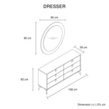 Queen 4 Pcs Bedroom Suite with Dresser Fabric Upholstery MDF Combination of Champagne and Black Colour