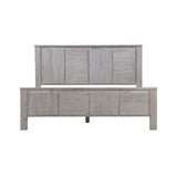 4 Pieces Bedroom Suite with Solid Acacia Wood Veneered Construction in King Size White Ash Colour Bed, Bedside Table & Dresser - Side View