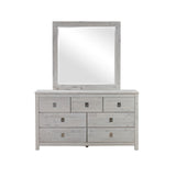 4 Pieces Bedroom Suite with Solid Acacia Wood Veneered Construction in King Size White Ash Colour Bed, Bedside Table & Dresser - 45-Degree Angle