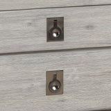 4 Pieces Bedroom Suite with Solid Acacia Wood Veneered Construction in Queen Size White Ash Colour Bed, Bedside Table & Tallboy - 45-Degree Angle