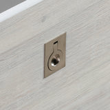 4 Pieces Bedroom Suite with Solid Acacia Wood Veneered Construction in Queen Size White Ash Colour Bed, Bedside Table & Tallboy - Low Angle