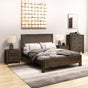 4 Pieces Bedroom Suite in Solid Wood Veneered Acacia Construction Timber Slat Queen Size Chocolate Colour Bed, Bedside Table & Tallboy