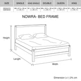 4 Pieces Bedroom Suite in Solid Wood Veneered Acacia Construction Timber Slat Single Size Oak Colour Bed, Bedside Table & Tallboy - Rear View