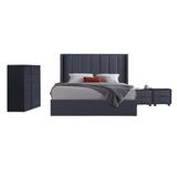 Prado 4pc Fabric Gas Lift Queen Bedroom Suite - Front View