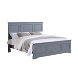 4 Pieces Bedroom Suite in Solid Wood & MDF King Size Grey Colour Bed, Bedside Table & Dresser - Front View
