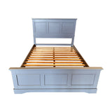 4 Pieces Bedroom Suite in Solid Wood & MDF King Size Grey Colour Bed, Bedside Table & Tallboy - Side View