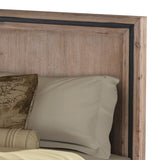 4 Pieces Bedroom Suite Queen Size Silver Brush in Acacia Wood Construction Bed, Bedside Table & Dresser - Top-Down View