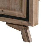 4 Pieces Bedroom Suite Queen Size Silver Brush in Acacia Wood Construction Bed, Bedside Table & Dresser - 45-Degree Angle