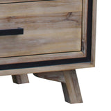 4 Pieces Bedroom Suite Queen Size Silver Brush in Acacia Wood Construction Bed, Bedside Table & Dresser - Extra Image