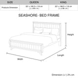 4 Pieces Bedroom Suite Queen Size Silver Brush in Acacia Wood Construction Bed, Bedside Table & Dresser - Extra Image