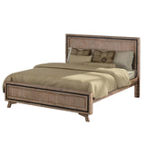 4 Pieces Bedroom Suite King Size Silver Brush in Acacia Wood Construction Bed, Bedside Table & Tallboy - Side View