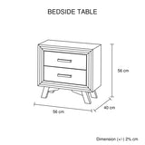 4 Pieces Bedroom Suite King Size Silver Brush in Acacia Wood Construction Bed, Bedside Table & Tallboy - Extra Image