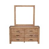 4 Pieces Bedroom Suite Queen Size Silver Brush in Acacia Wood Construction Bed, Bedside Table & Dresser - 45-Degree Angle
