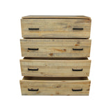 4 Pieces Bedroom Suite Double Size in Solid Wood Antique Design Light Brown Bed, Bedside Table & Tallboy - Extra Image