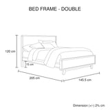 4 Pieces Bedroom Suite Double Size in Solid Wood Antique Design Light Brown Bed, Bedside Table & Tallboy - Extra Image