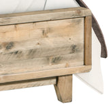 4 Pieces Bedroom Suite King Size in Solid Wood Antique Design Light Brown Bed, Bedside Table & Tallboy - Rear View