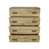 4 Pieces Bedroom Suite Queen Size in Solid Wood Antique Design Light Brown Bed, Bedside Table & Tallboy - Extra Image