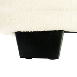 Alexa Queen Size High Rise Headboard Linen Beige Fabric Four MDF Drawers with Wheels Bed Frame - Close-Up Angle