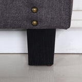 Bed Head Queen Size Charcoal Headboard with Curved Design Upholstery Linen Fabric - Close-Up Angle