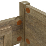 Double Size Bed Frame Natural Wood like MDF in Oak Colour - Rear View