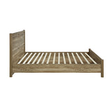 King Size Bed Frame Natural Wood like MDF in Oak Colour - Front View