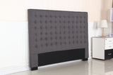 Bed Head King Charcoal Headboard Upholstery Fabric Tufted Buttons - Top-Down View