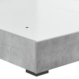 Queen Bed Frame Fabric Upholstery MDF in Cement Colour - 45-Degree Angle