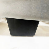 Emily Bed Frame Queen Size Velvet Fabric Grey Four MDF Drawers with Wheels - Rear View