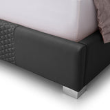 Halcyon Bed Frame Air Leather Padded Upholstery High Quality Slats Polished Stainless Steel Feet - Top-Down View