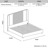 Halcyon Bed Frame Air Leather Padded Upholstery High Quality Slats Polished Stainless Steel Feet - 45-Degree Angle